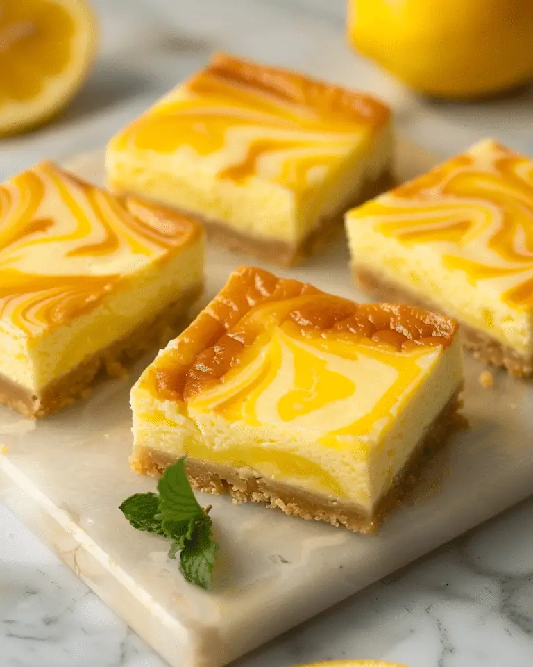 Lemon Marbled Cheesecake Bars