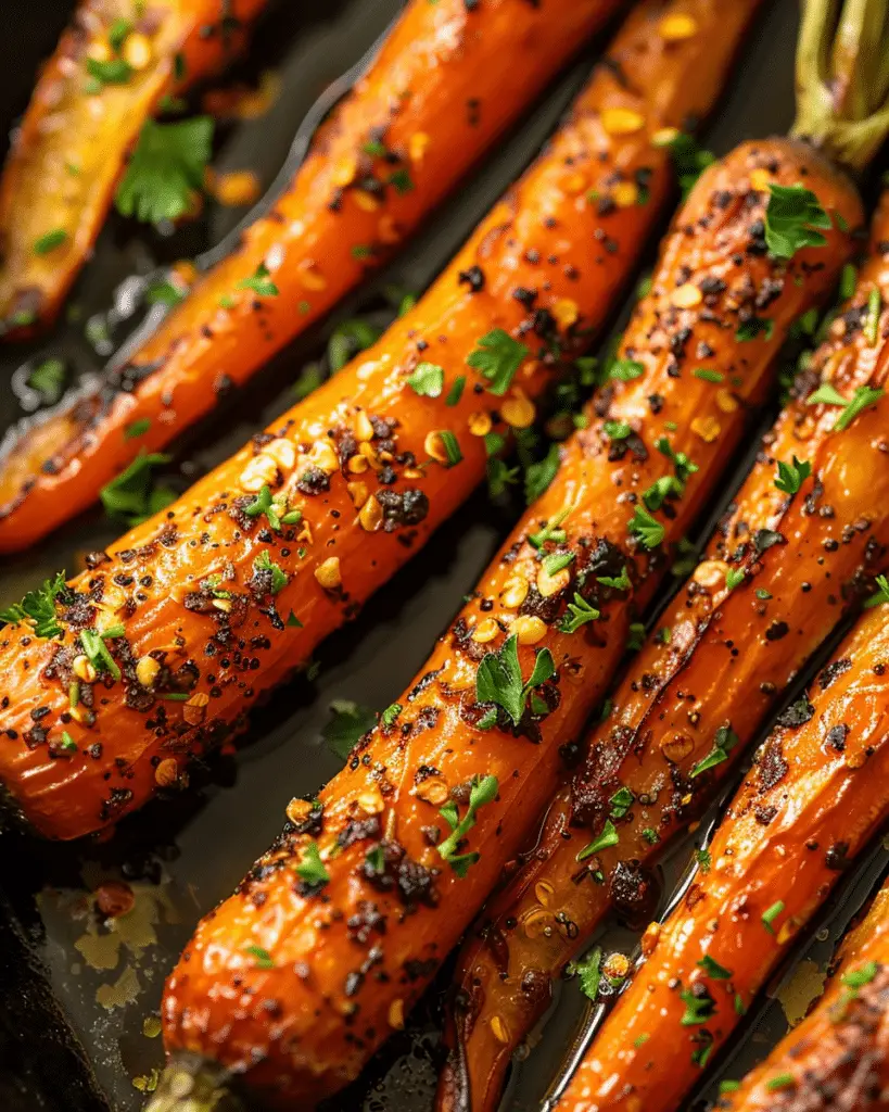 Honey Garlic Butter Roasted Carrots