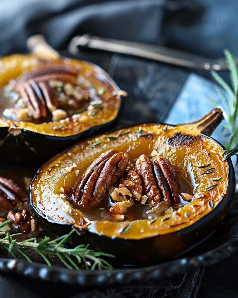 Maple Pecan Roasted Acorn Squash