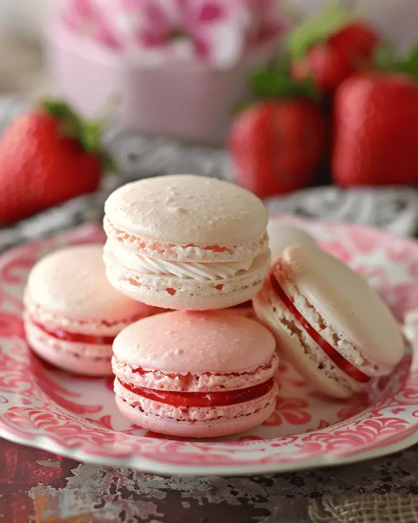 Strawberry Macarons