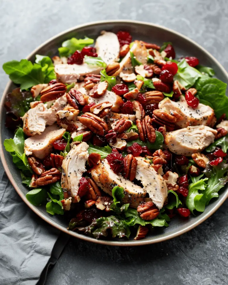 Cranberry Pecan Chicken Salad with Poppy Seed Dressing