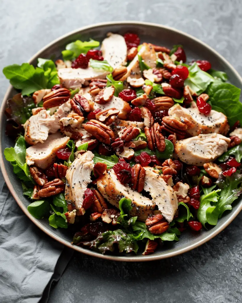 Cranberry Pecan Chicken Salad with Poppy Seed Dressing