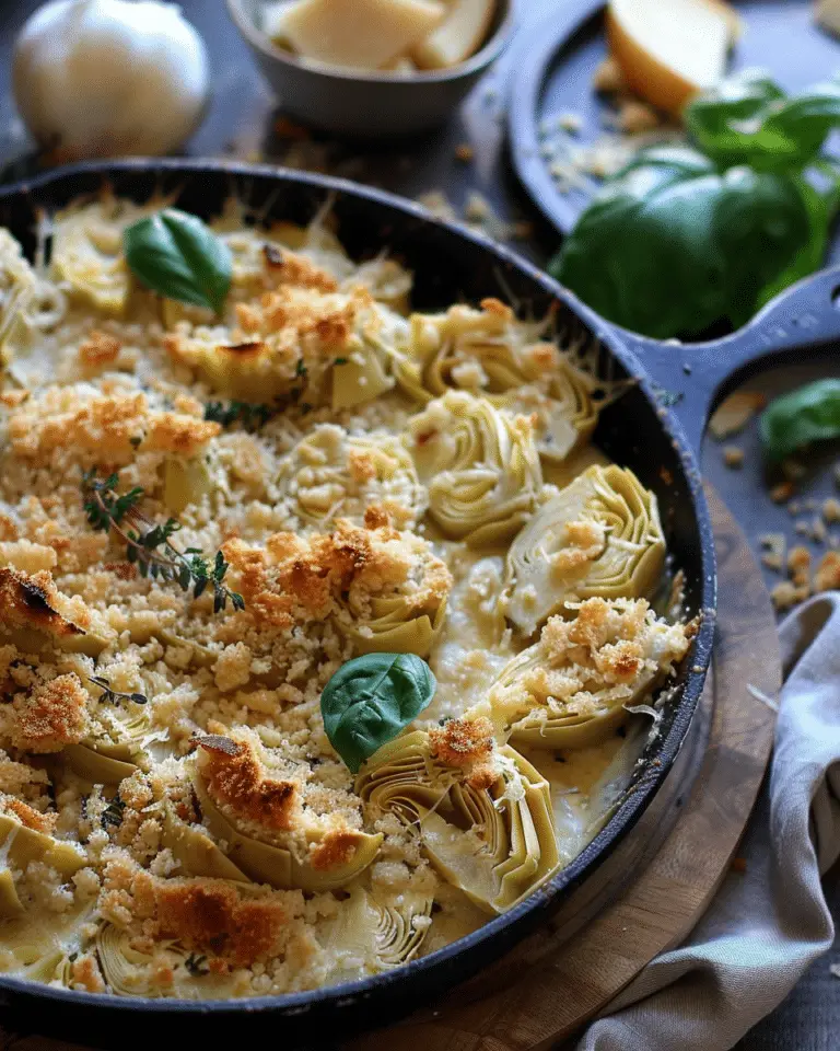 Canned Artichoke Hearts with Parmesan Bread Crumb Topping