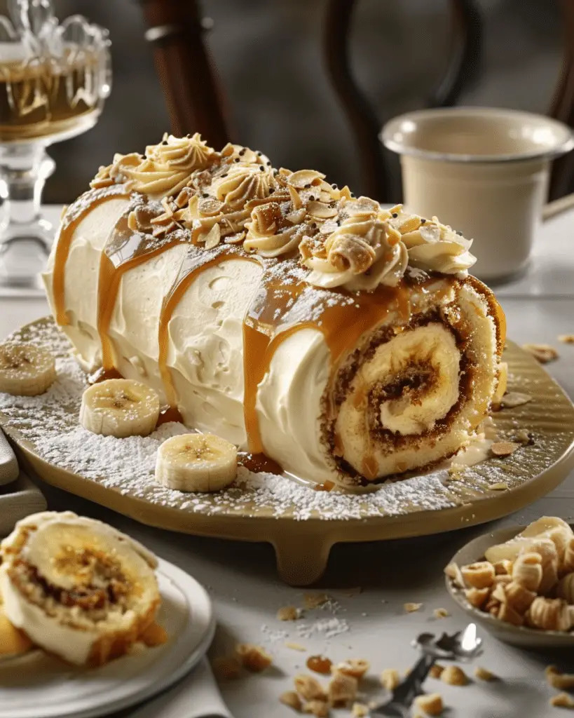 Banana Caramel Roll Cake