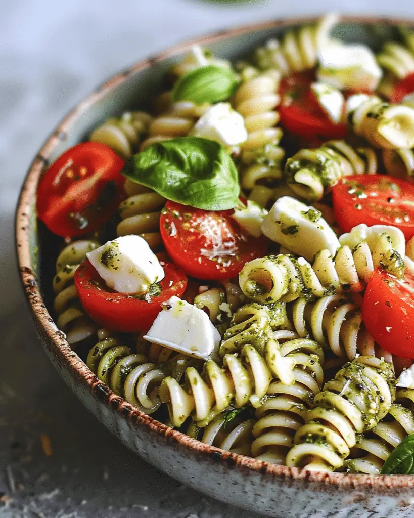 Pesto Caprese Pasta Salad