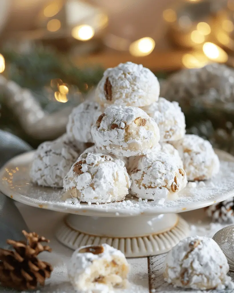 Buttery Pecan Snowball Cookies