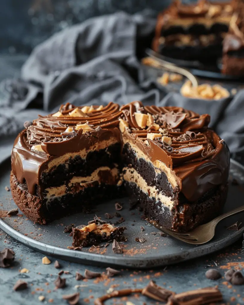 Chocolate Peanut Butter Ooey Gooey Butter Cake