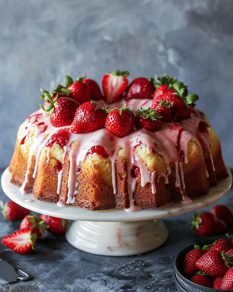 Strawberry Cream Cheese Pound Cake