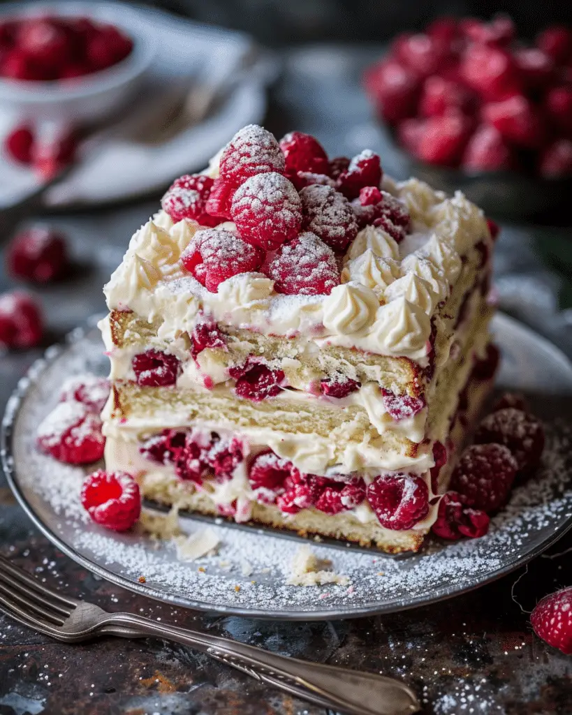 Raspberry and White Chocolate Tray Cake Recipe