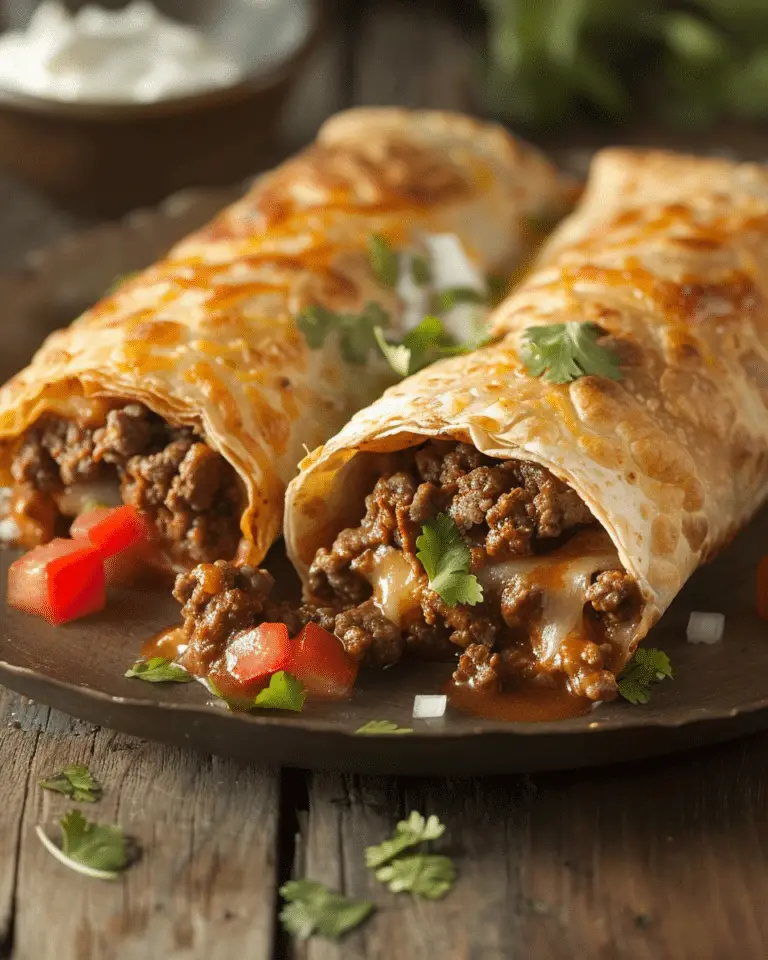 Beef and Cheese Chimichangas