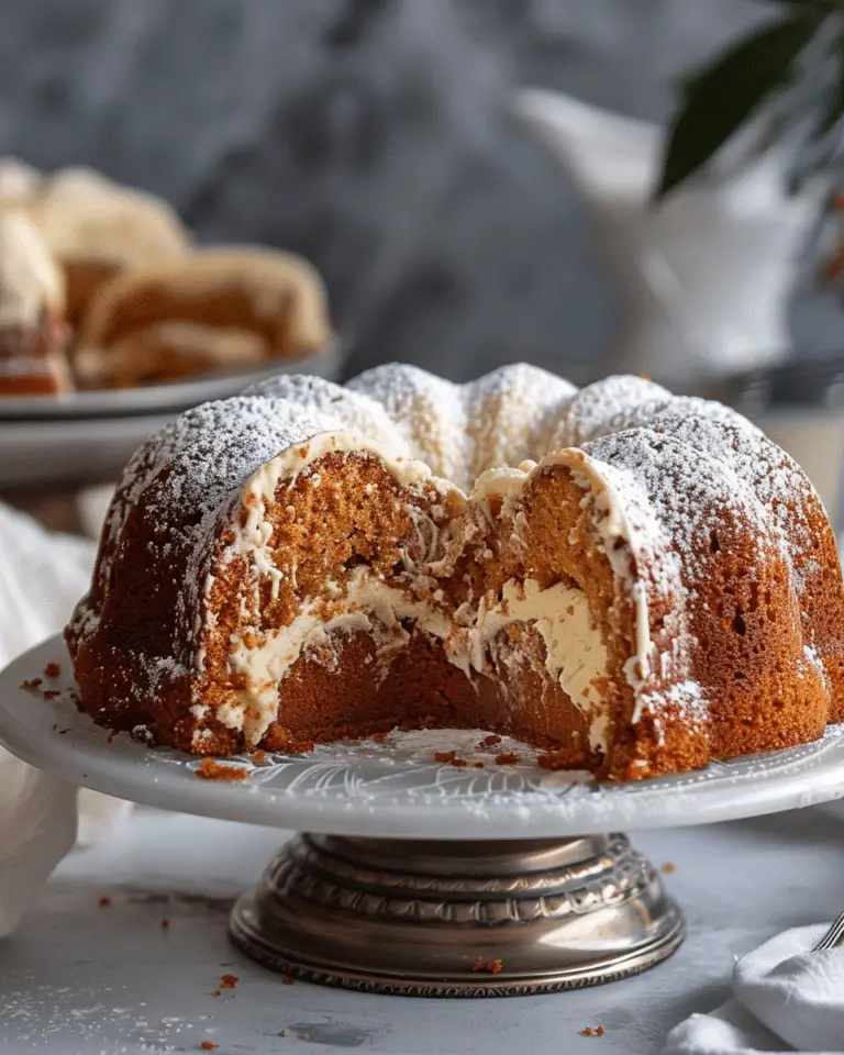 Cheesecake Stuffed Carrot Bundt Cake