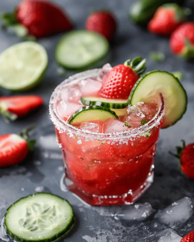 Frozen Cucumber Strawberry Margaritas