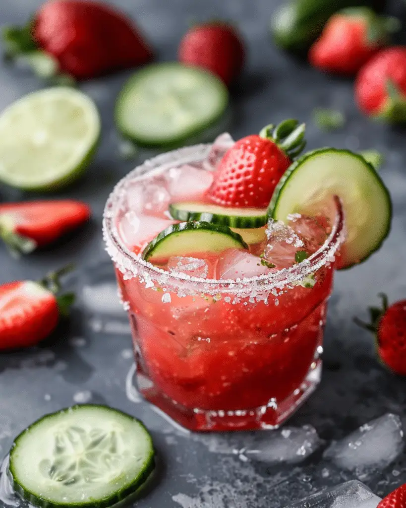 Frozen Cucumber Strawberry Margaritas