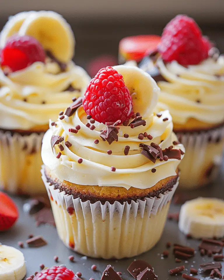 Banana Split Cupcakes