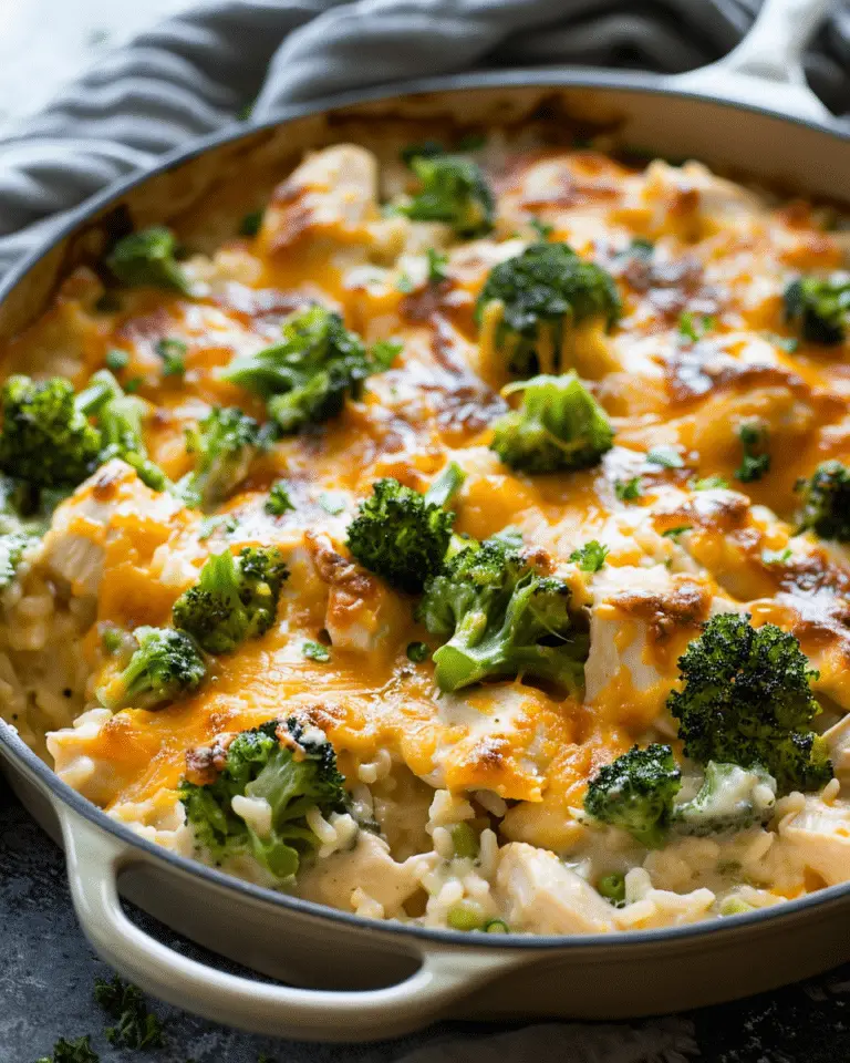 Cheesy Chicken Broccoli and Rice Casserole