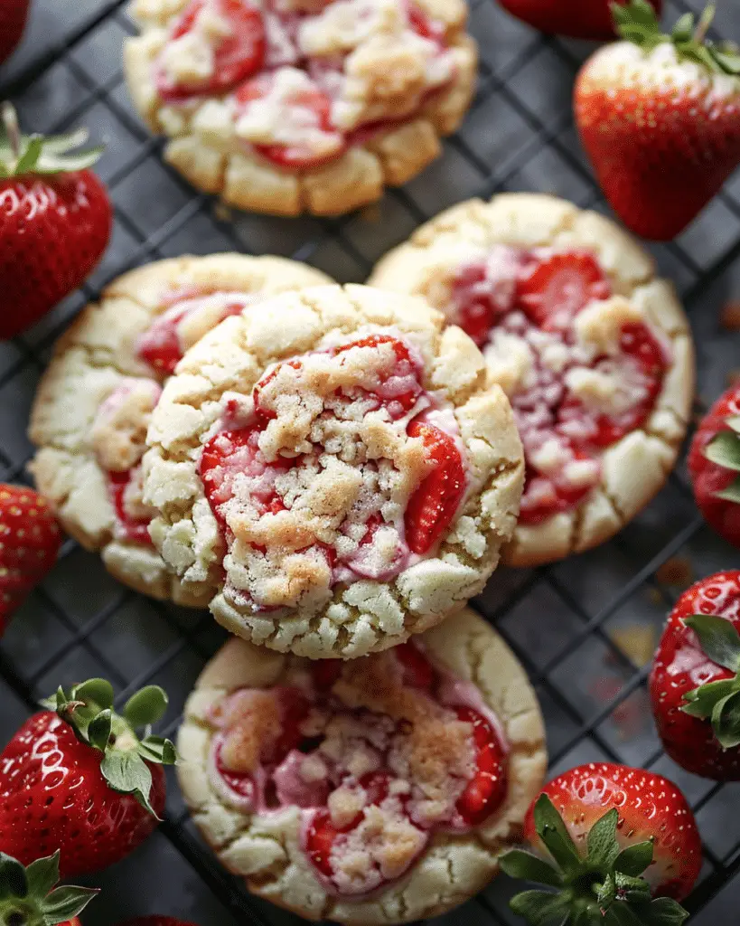 Strawberry Cheesecake Crumbl Cookies