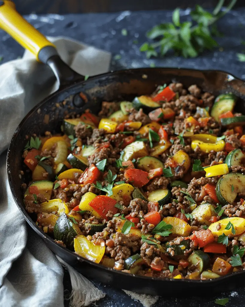 Ratatouille Ground Beef Skillet