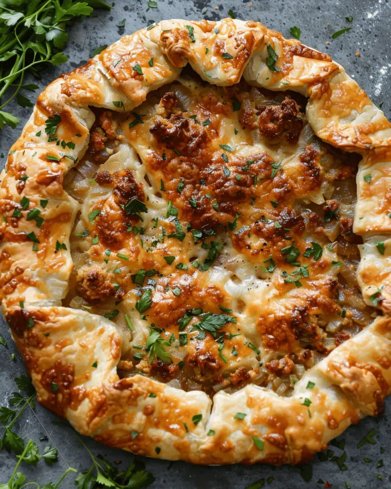 Cheesy French Onion Galette with Flaky Herb Crust
