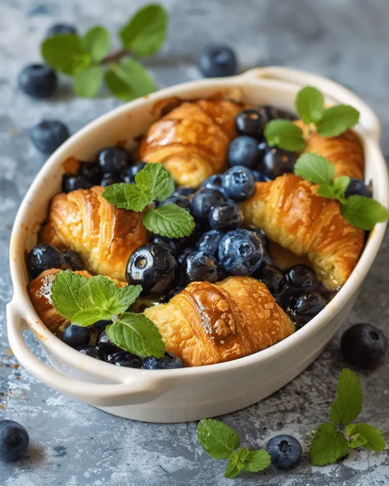 Blueberry Croissant French Toast Bake