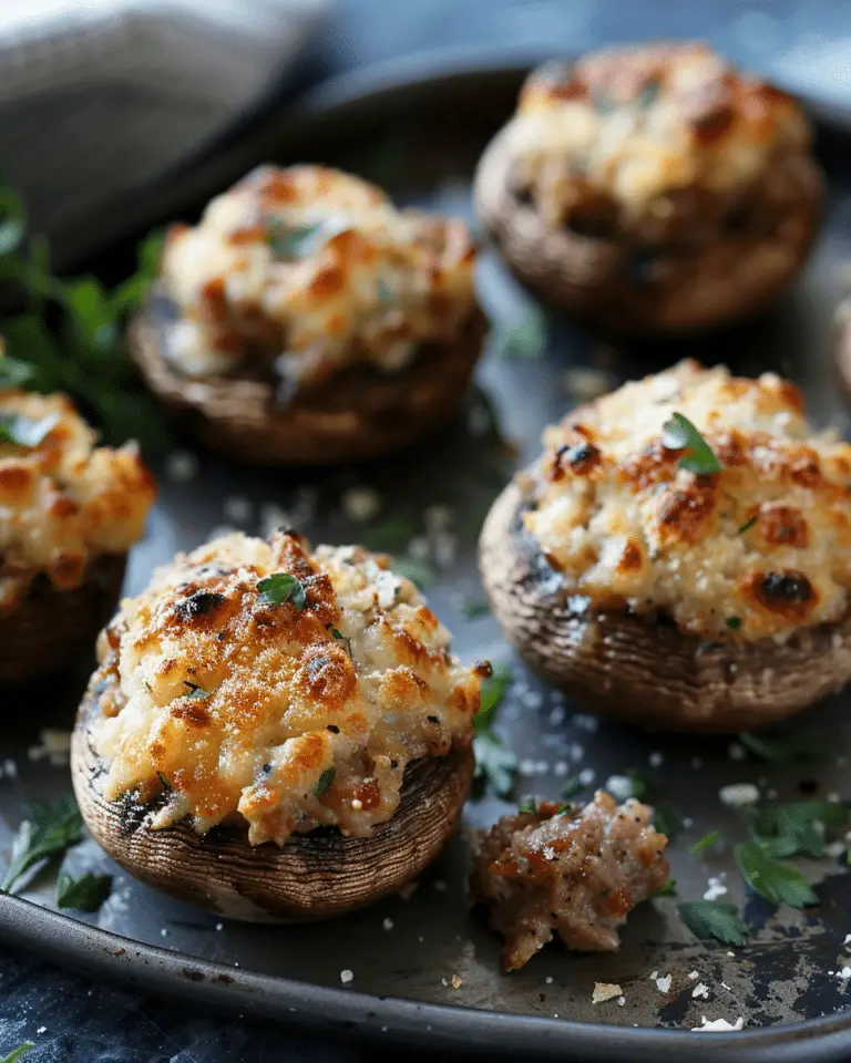 Parmesan and Sausage Stuffed Mushrooms