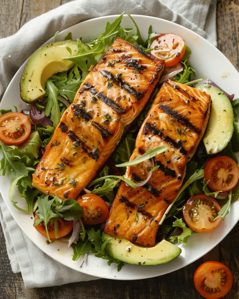 Grilled Salmon and Avocado Salad