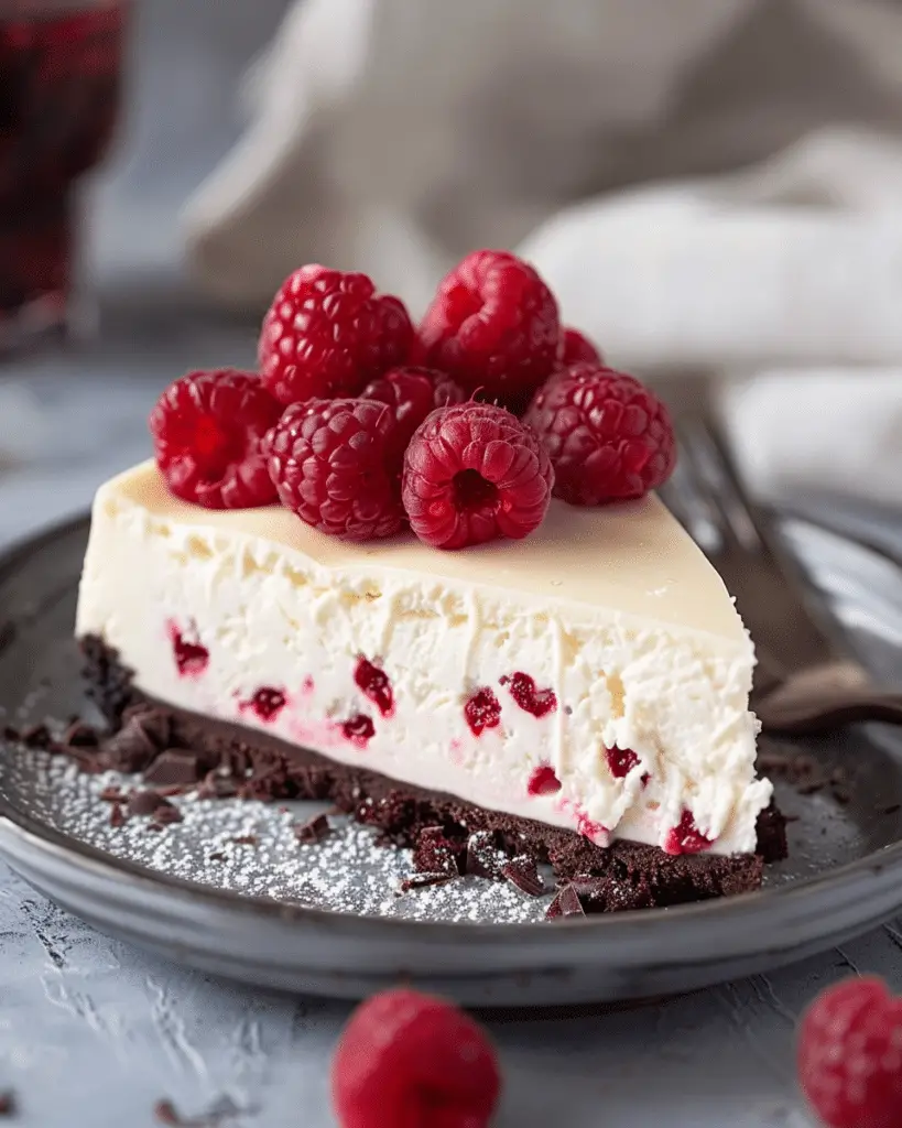 No Bake White Chocolate Raspberry Cheesecake