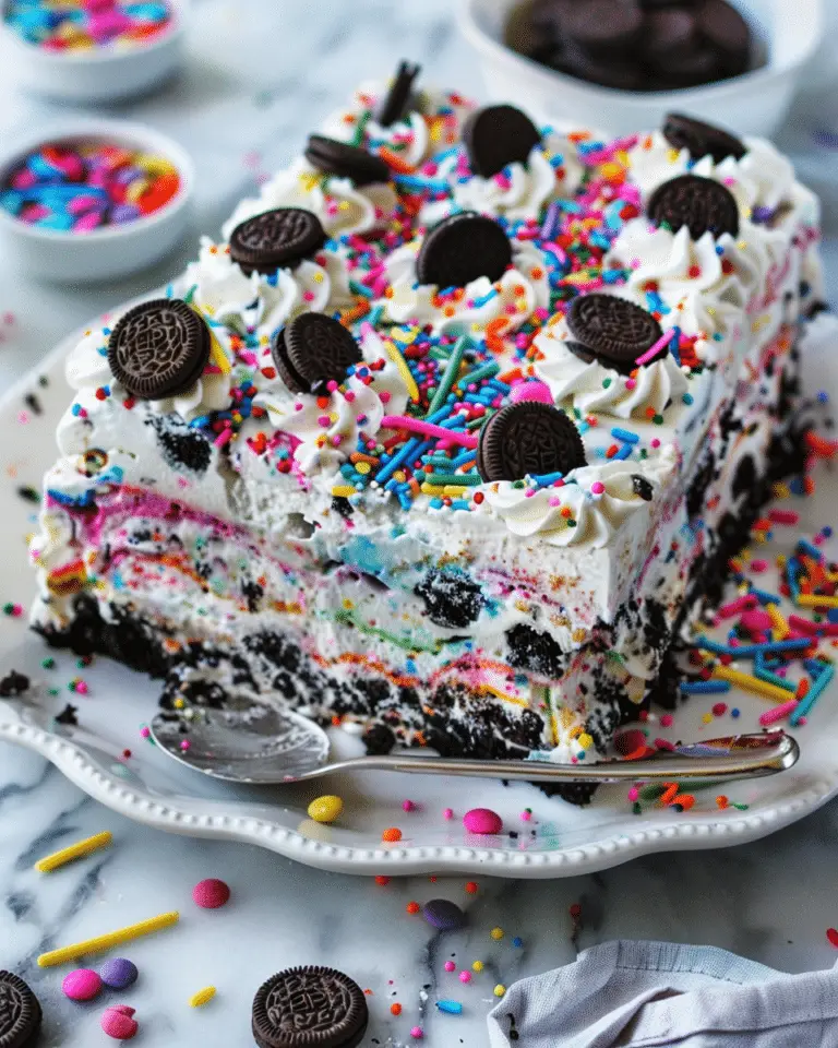 No-Bake Funfetti Oreo Icebox Cake