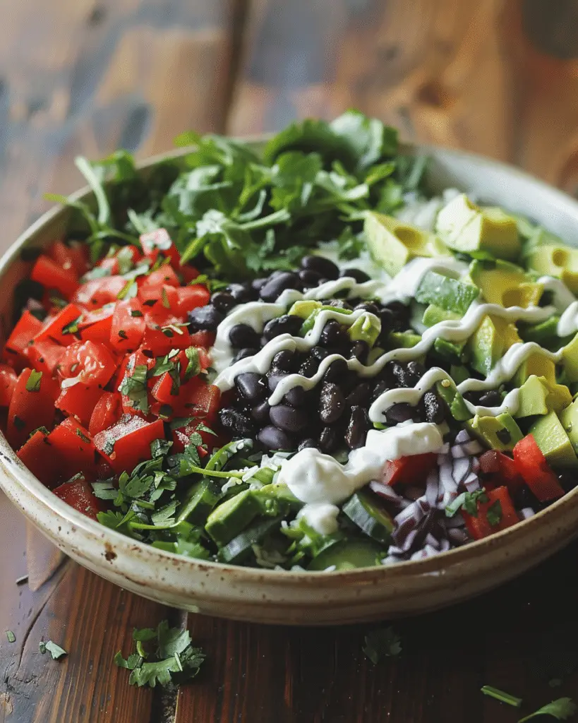 Tortilla Chopped Salad with Black Bean Salsa and Ranch