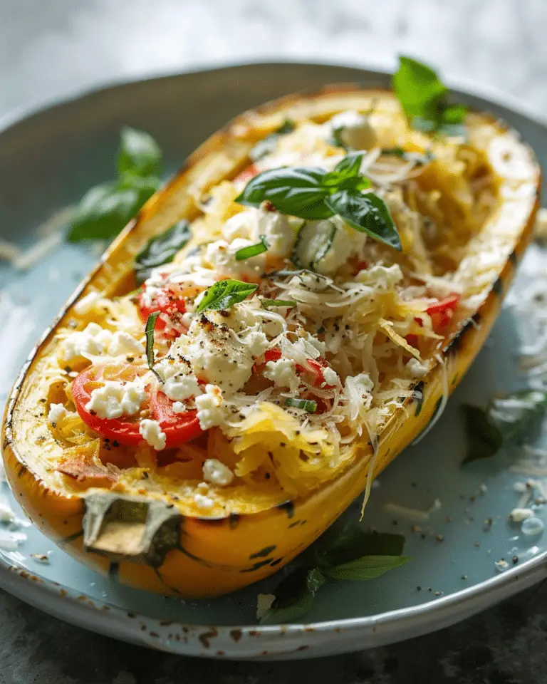 Feta and Tomato‑Stuffed Spaghetti Squash