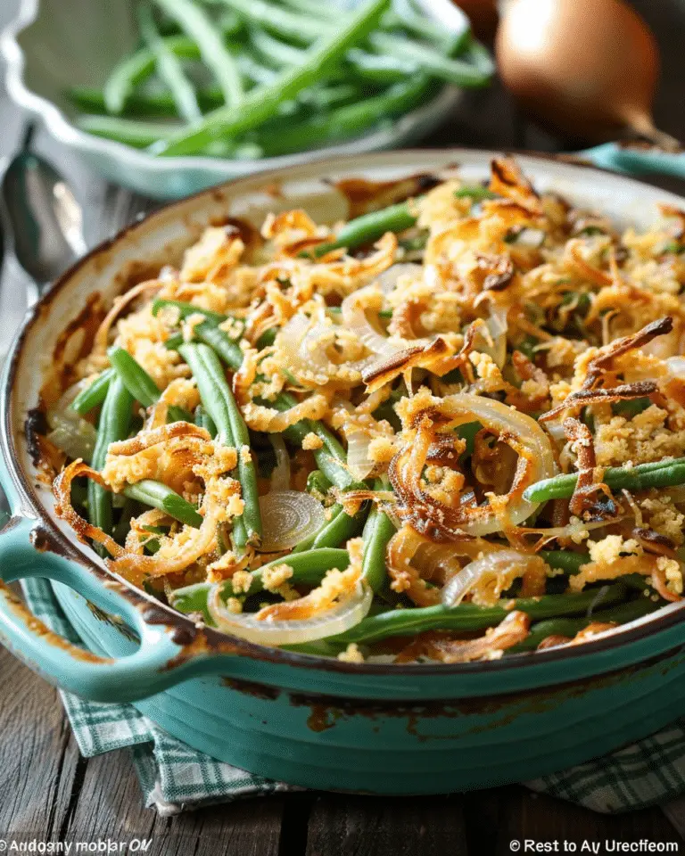 Twice the Onion Green Bean Casserole