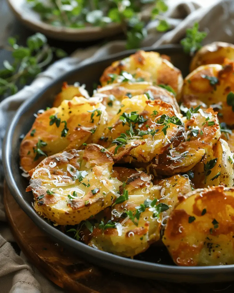 Crispy Caesar Smashed Potatoes