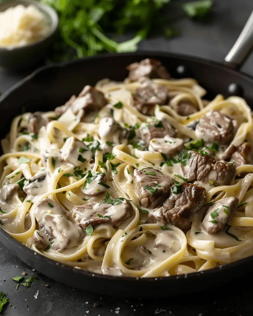 Steak Pasta Alfredo