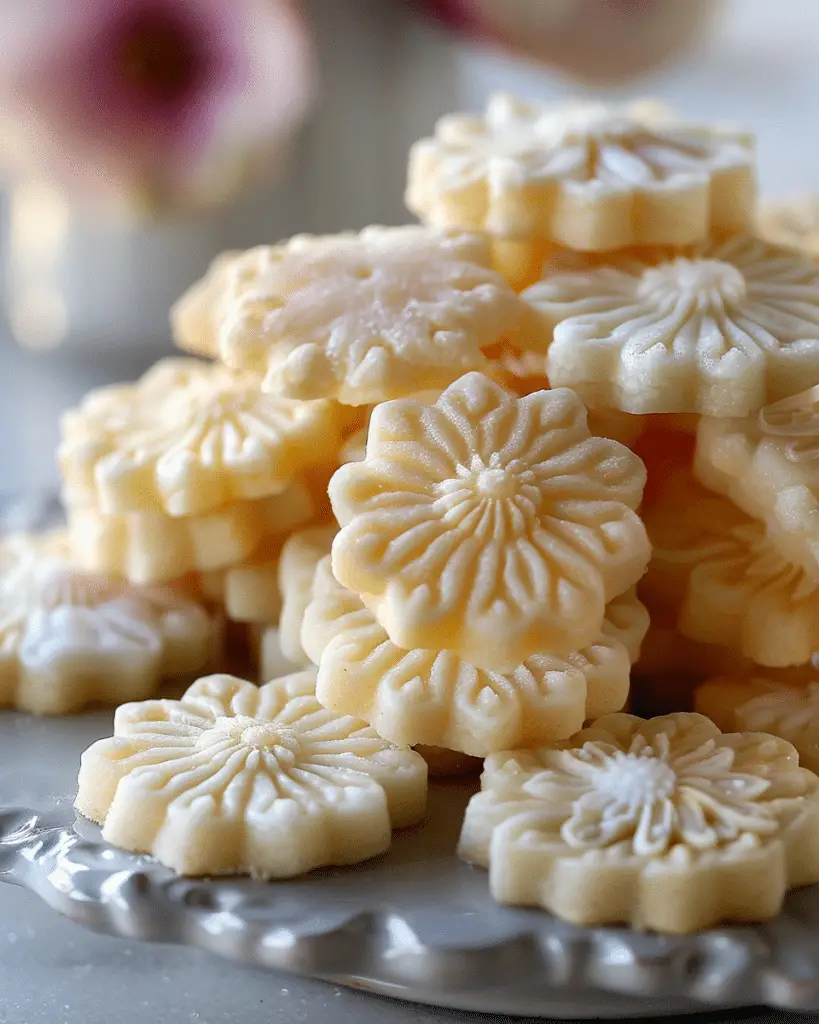3-Ingredient Flower Shortbread Cookies
