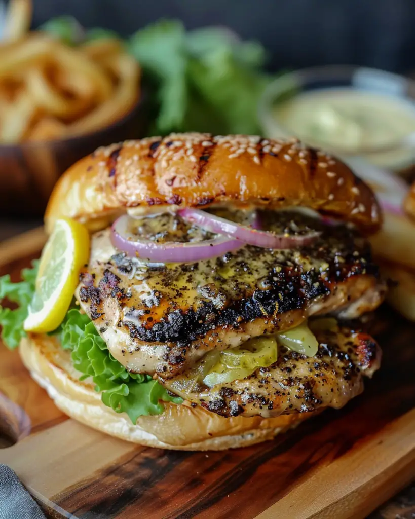 Lemon Pepper Chicken Thighs Burger