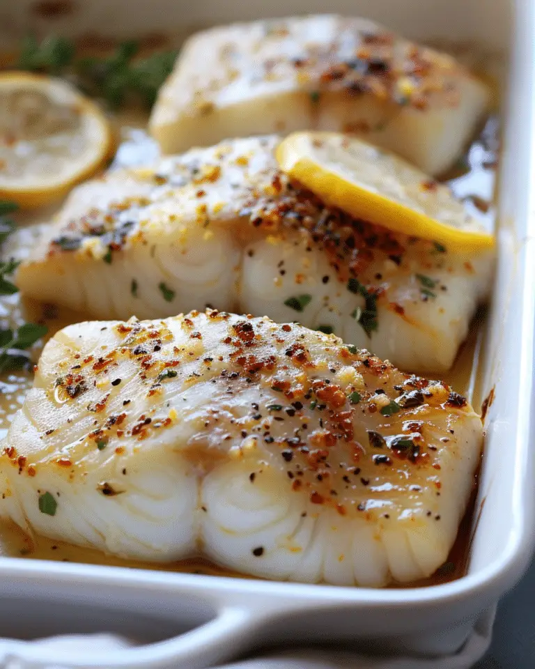 Baked Lemon-Garlic Cod with Butter Sauce
