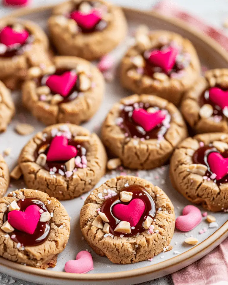 Quick Valentine’s Day Peanut Blossom Cookies