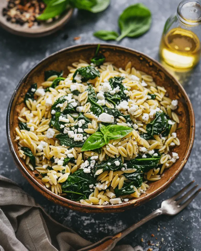 One-Pan Orzo with Spinach and Feta