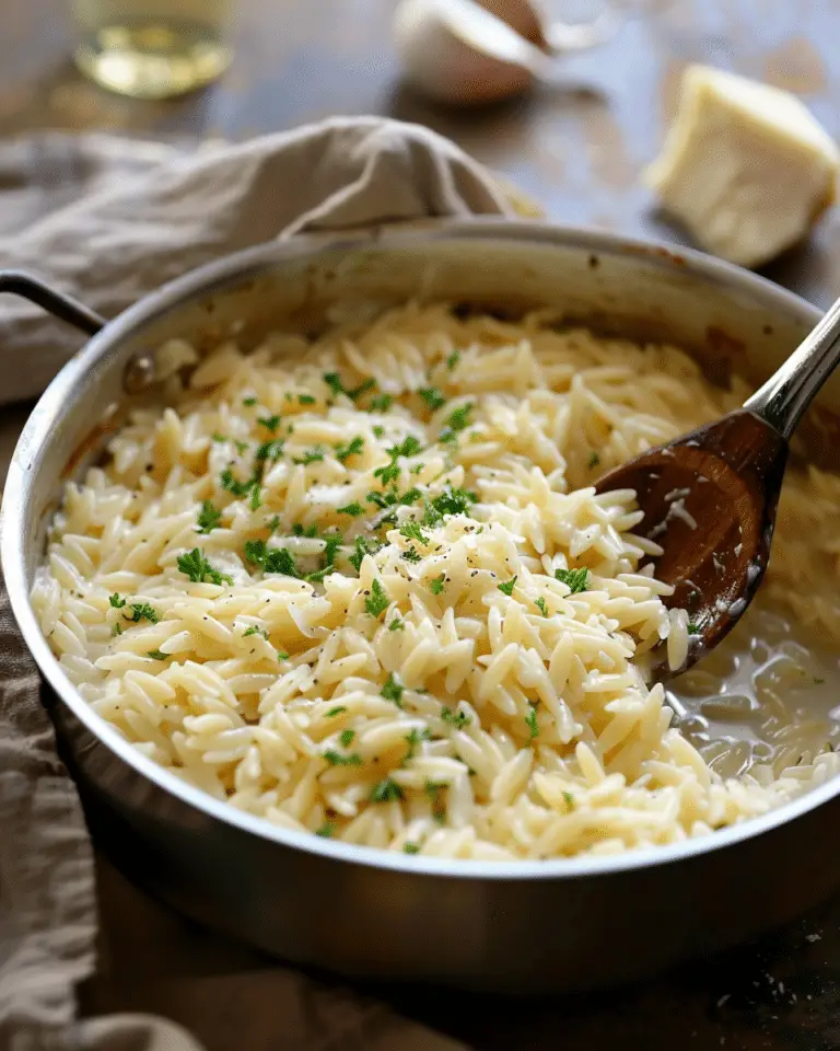 Creamy Garlic Parmesan Orzo
