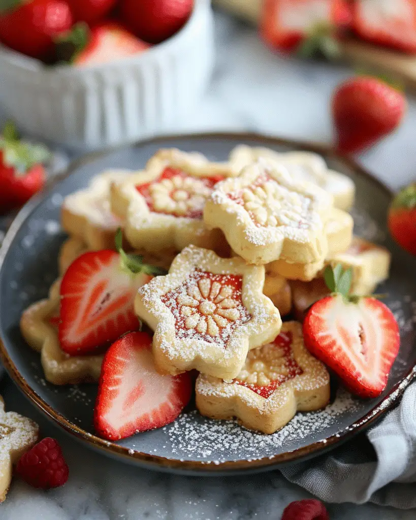 Easy Strawberry Shortbread Cookies