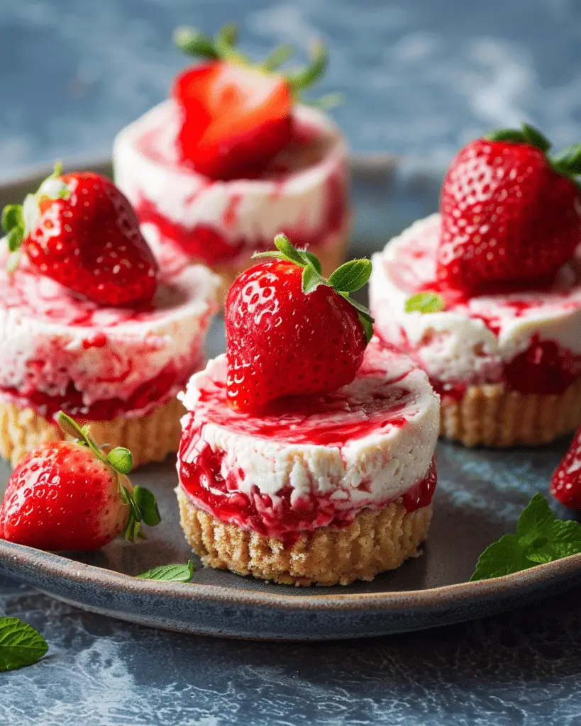 High Protein Healthy Strawberry Cheesecake Bites