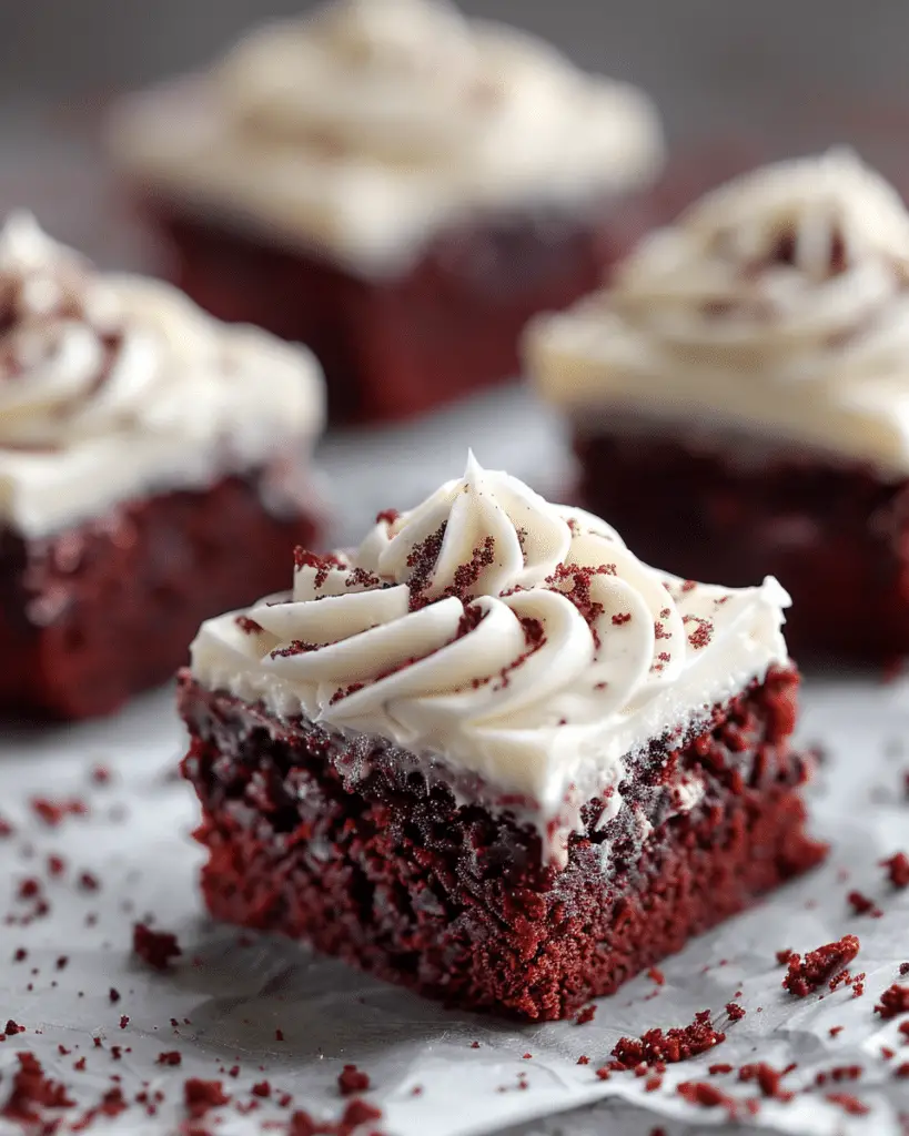 Red Velvet Brownies with Cream Cheese Frosting