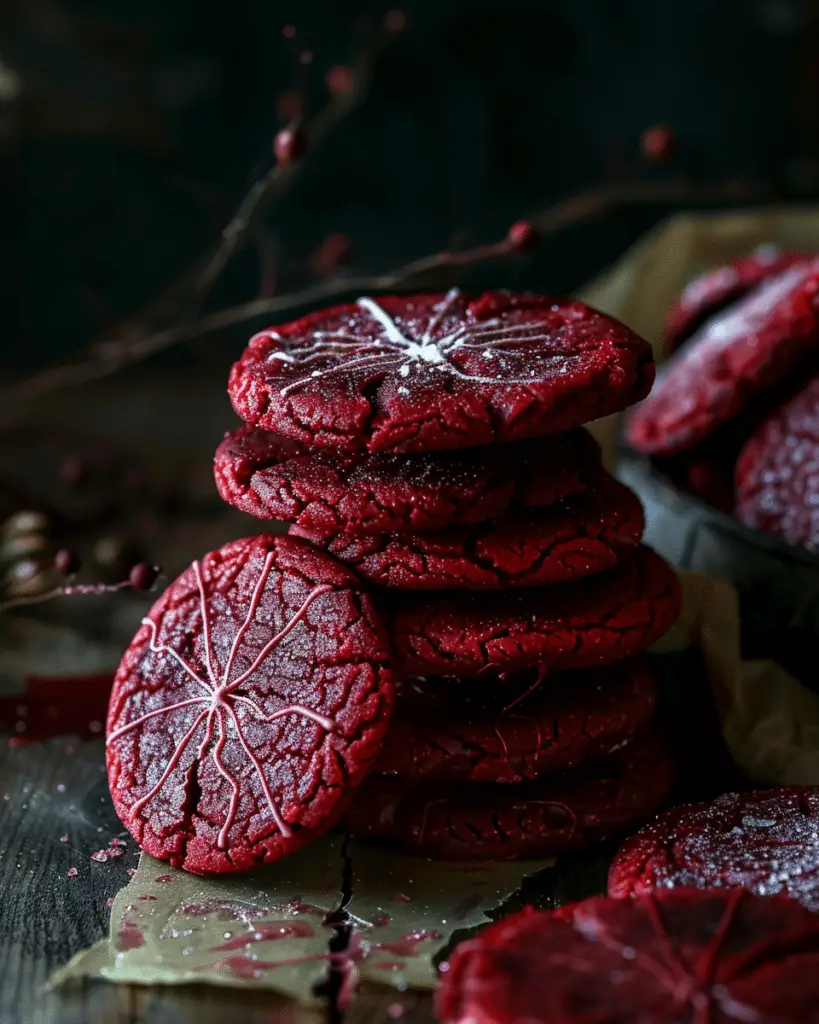 Soft Halloween Red Velvet Cookies