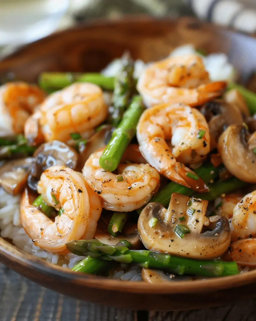 Delicious Shrimp and Asparagus Stir-Fry with Mushrooms in Minutes