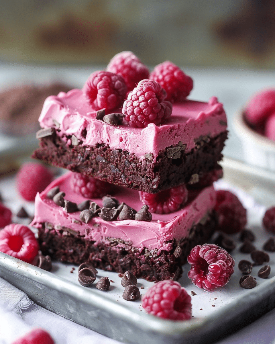 No‑Bake Raspberry Brownies (Vegan, Gluten‑Free)