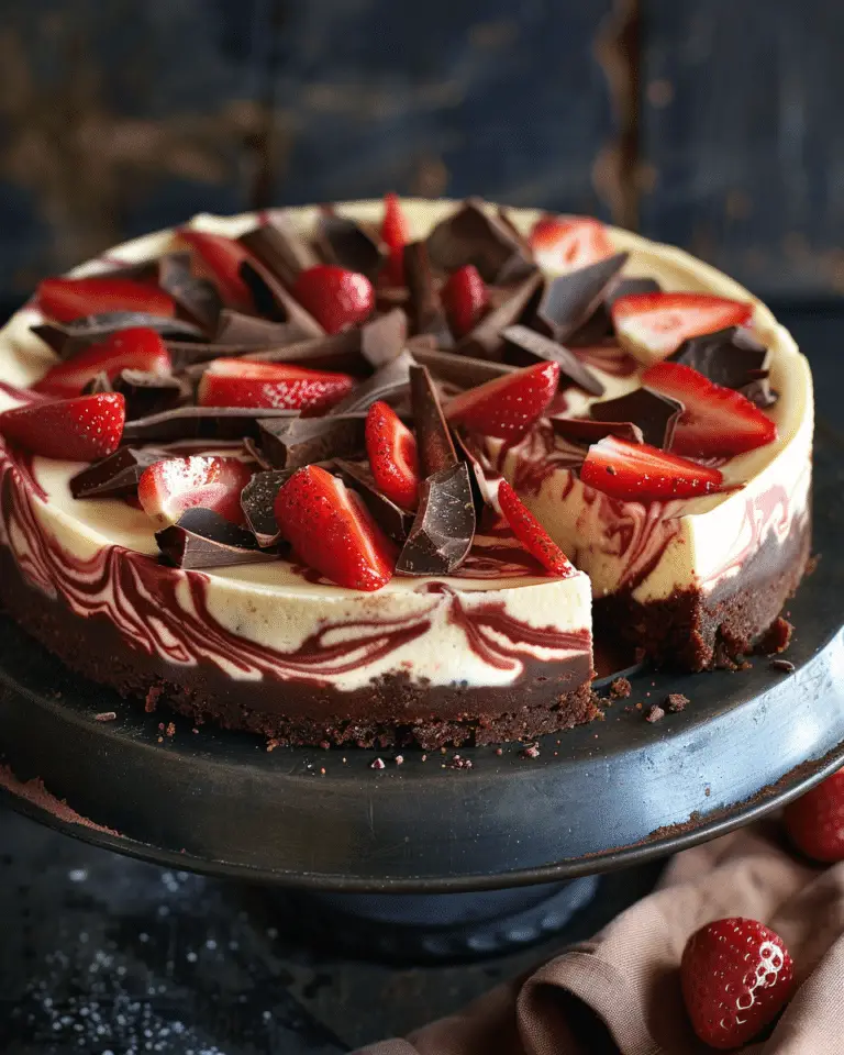 Chocolate Strawberry Swirl Cheesecake