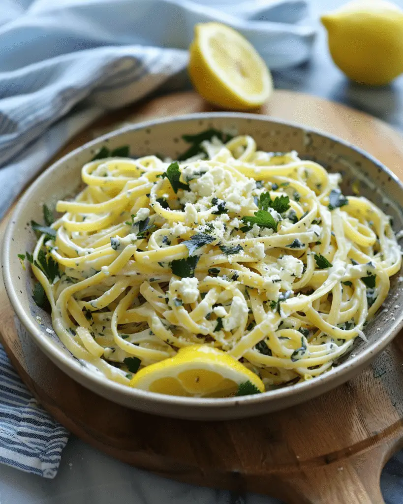 Creamy Lemon Feta Linguine: A Deliciously Refreshing Twist on Pasta
