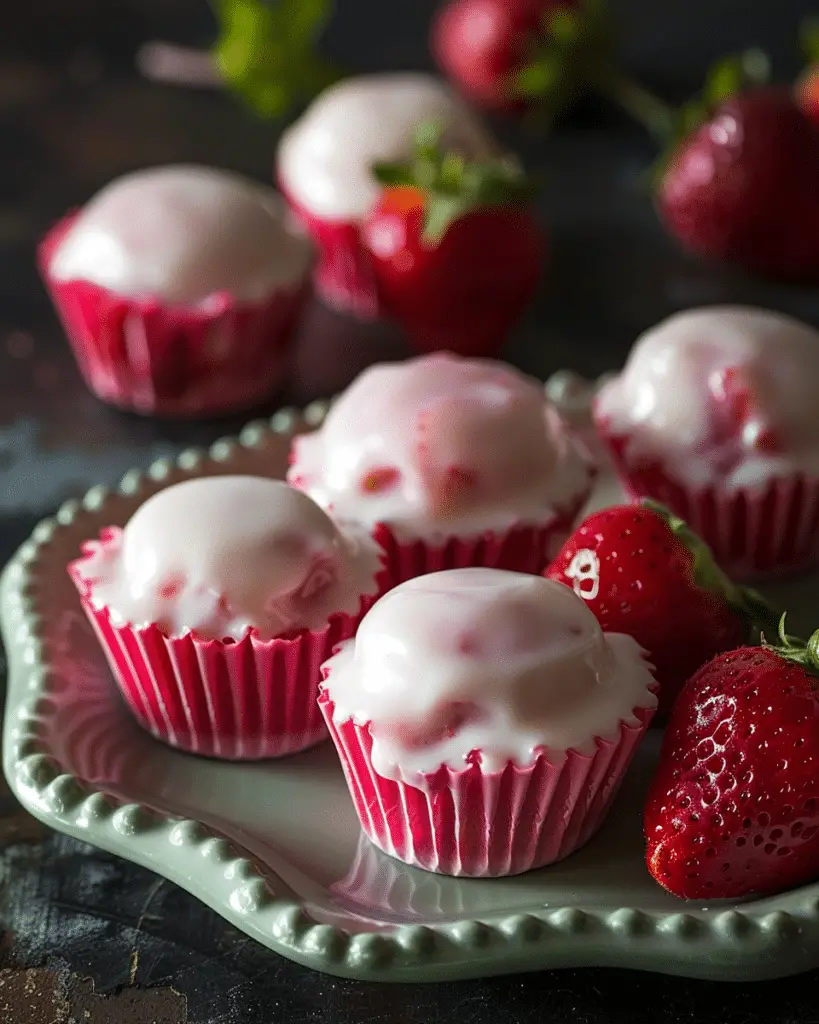 3 Ingredient Strawberry Yogurt Bites