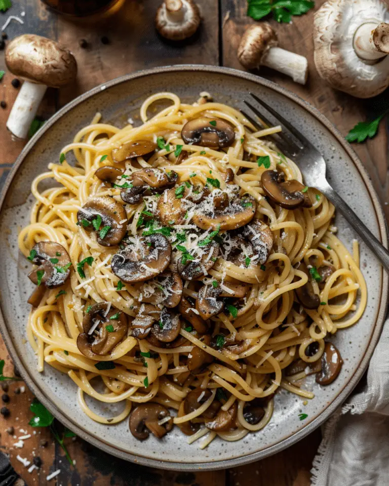 Caramelised Onion and Mushroom Pasta