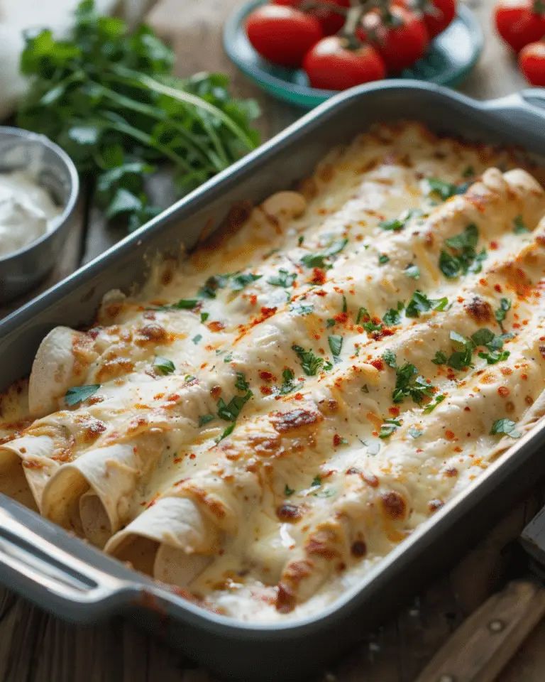 Creamy White Chicken Enchiladas