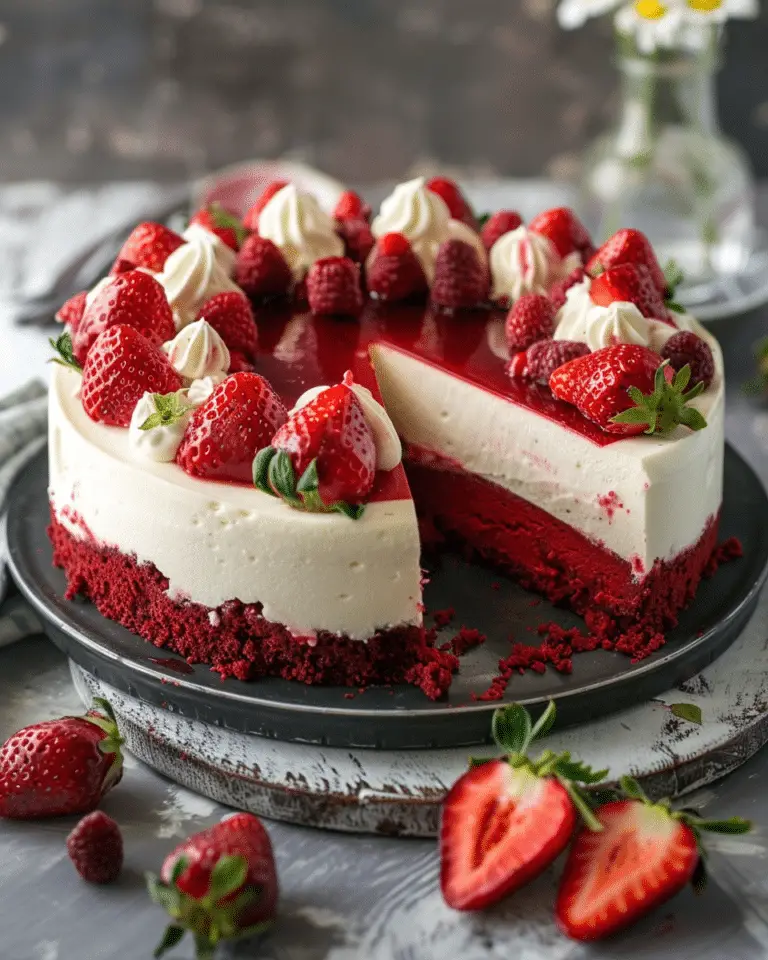 Red Velvet Strawberry Cheesecake